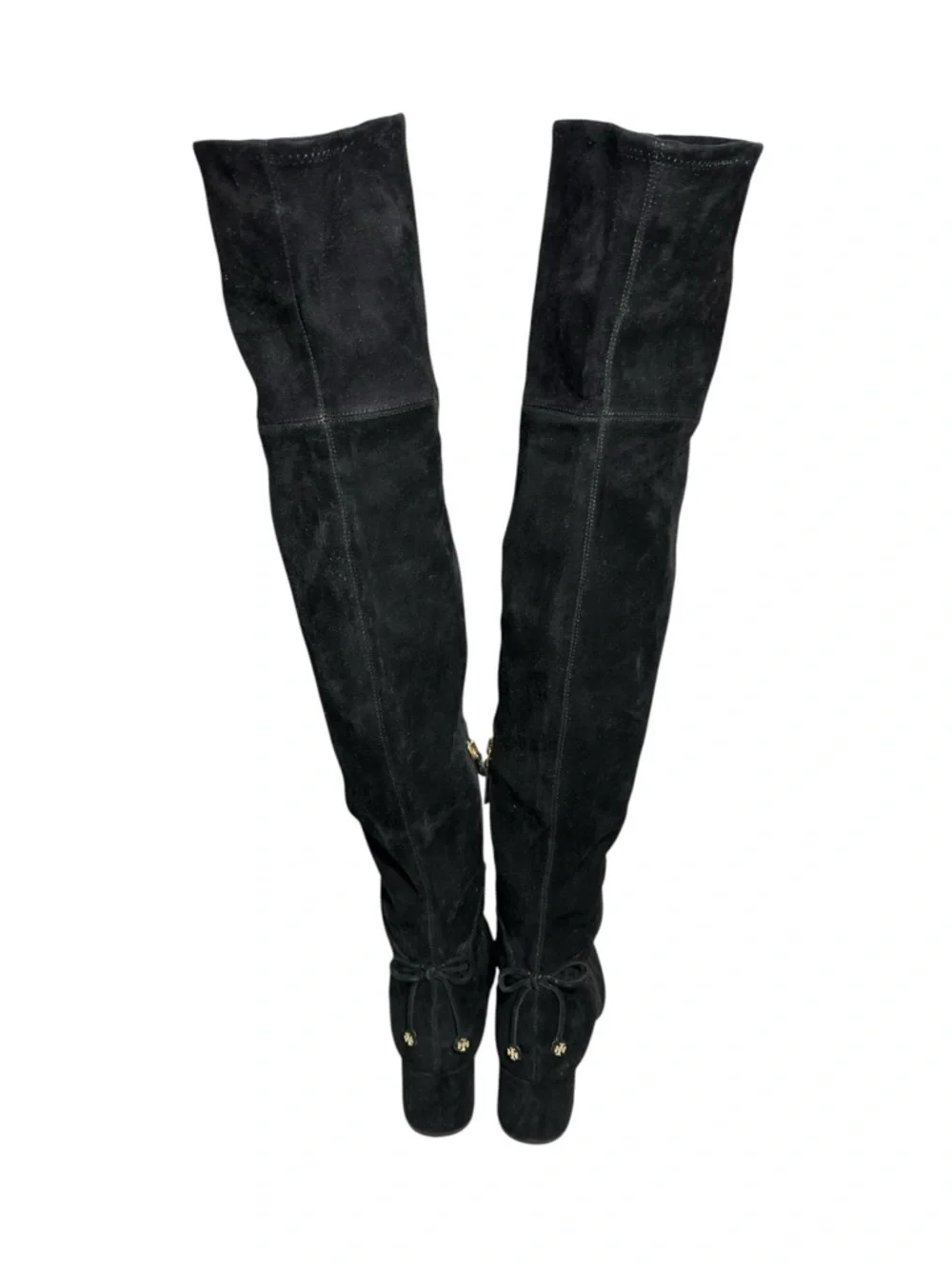Tory Burch Women’s Size 8.5 Black Stretch Suede Laila Over The Knee High Boots